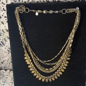 Elegant Gold Tone Layered Necklace
